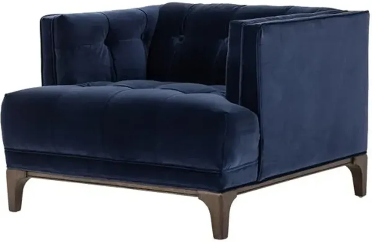 Caledonia Velvet Accent Chair - Blue, Comfortable, Durable, Velvet Upholstery, Cushioned