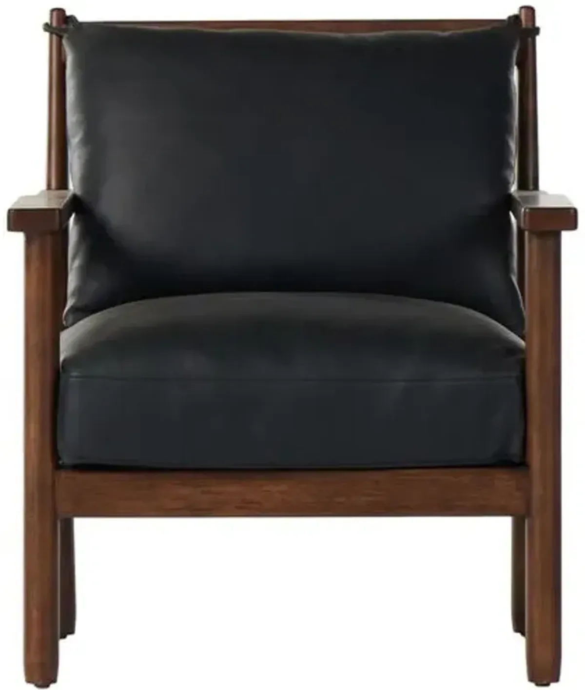 Nolan Leather Accent Chair - Black/Brown, Comfortable, Durable, Cushioned