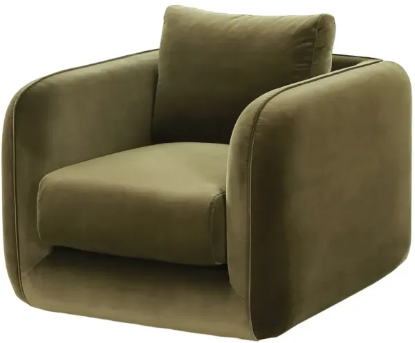 Jacob Velvet Swivel Chair, Olive