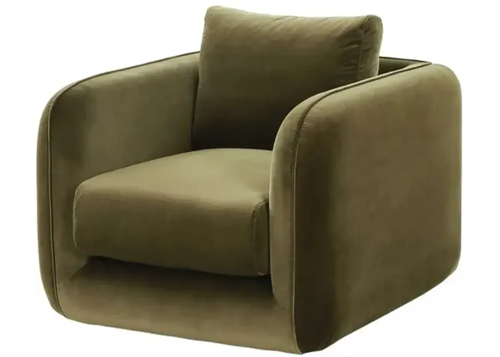 Jacob Velvet Swivel Chair - Olive