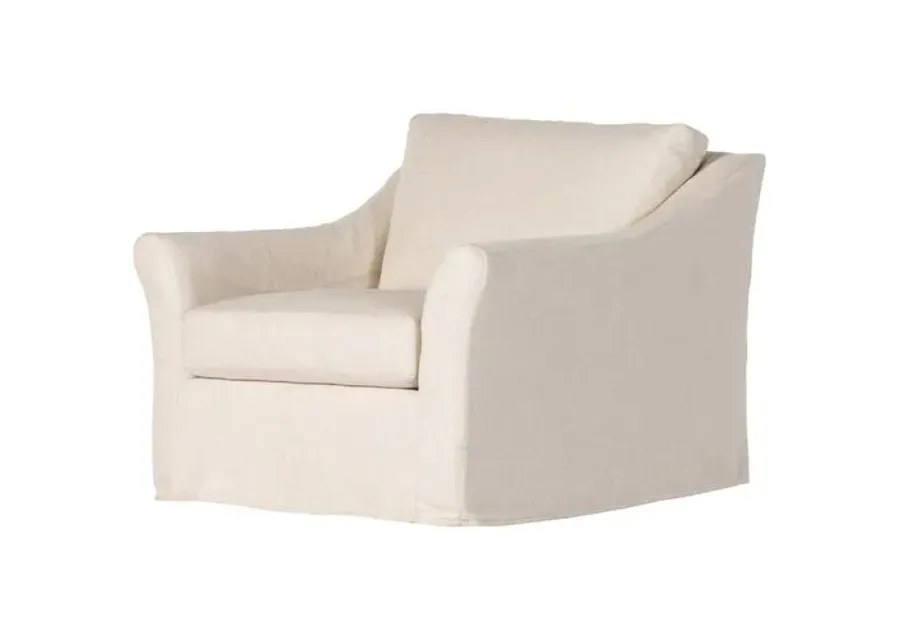 Birmingham Slipcover Swivel Chair - Crème Performance