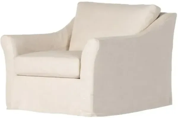 Birmingham Slipcover Swivel Chair - Crème Performance