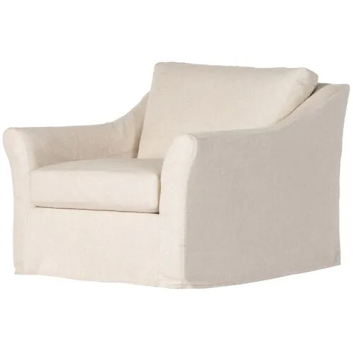 Birmingham Slipcover Swivel Chair - Crème Performance