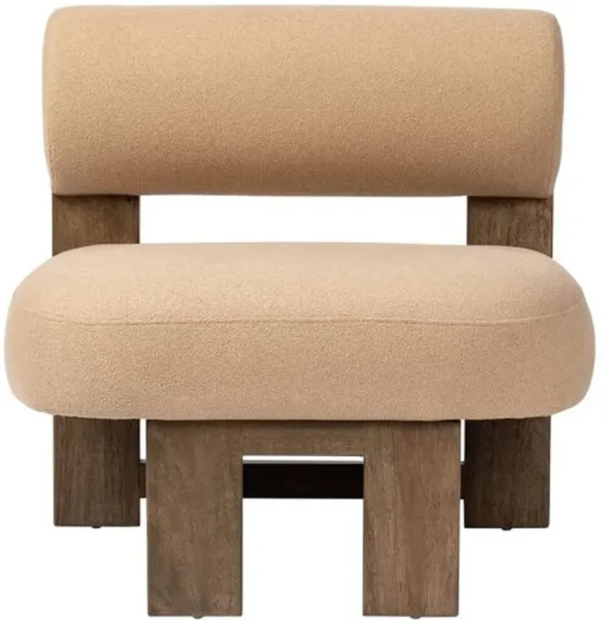 Kirby Rounded Performance Accent Chair - Brown, Comfortable, Durable, Cushioned