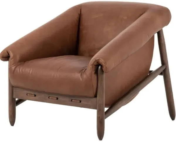 Kennedy Leather Accent Chair, Sienna