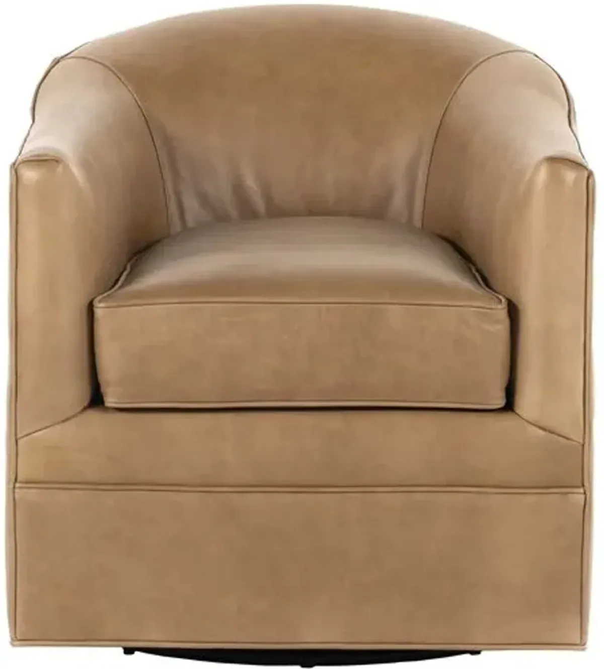 Elaine Swivel Chair - Taupe Leather