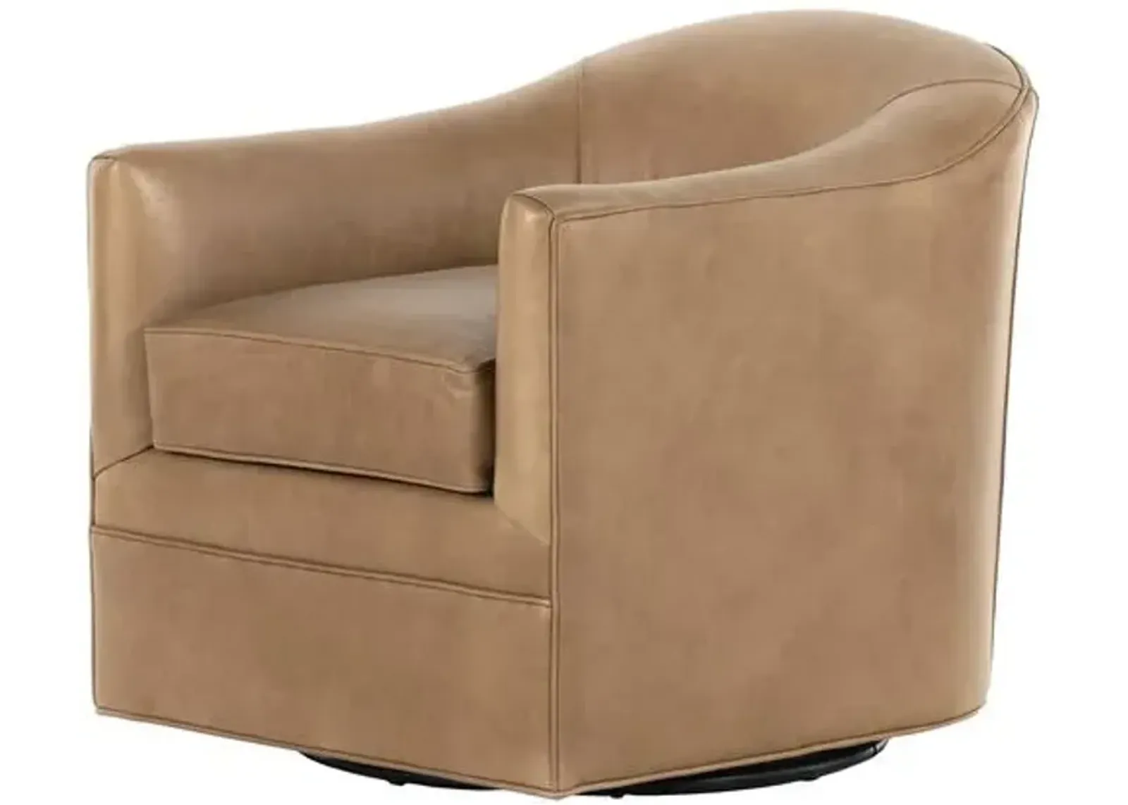 Elaine Swivel Chair - Taupe Leather