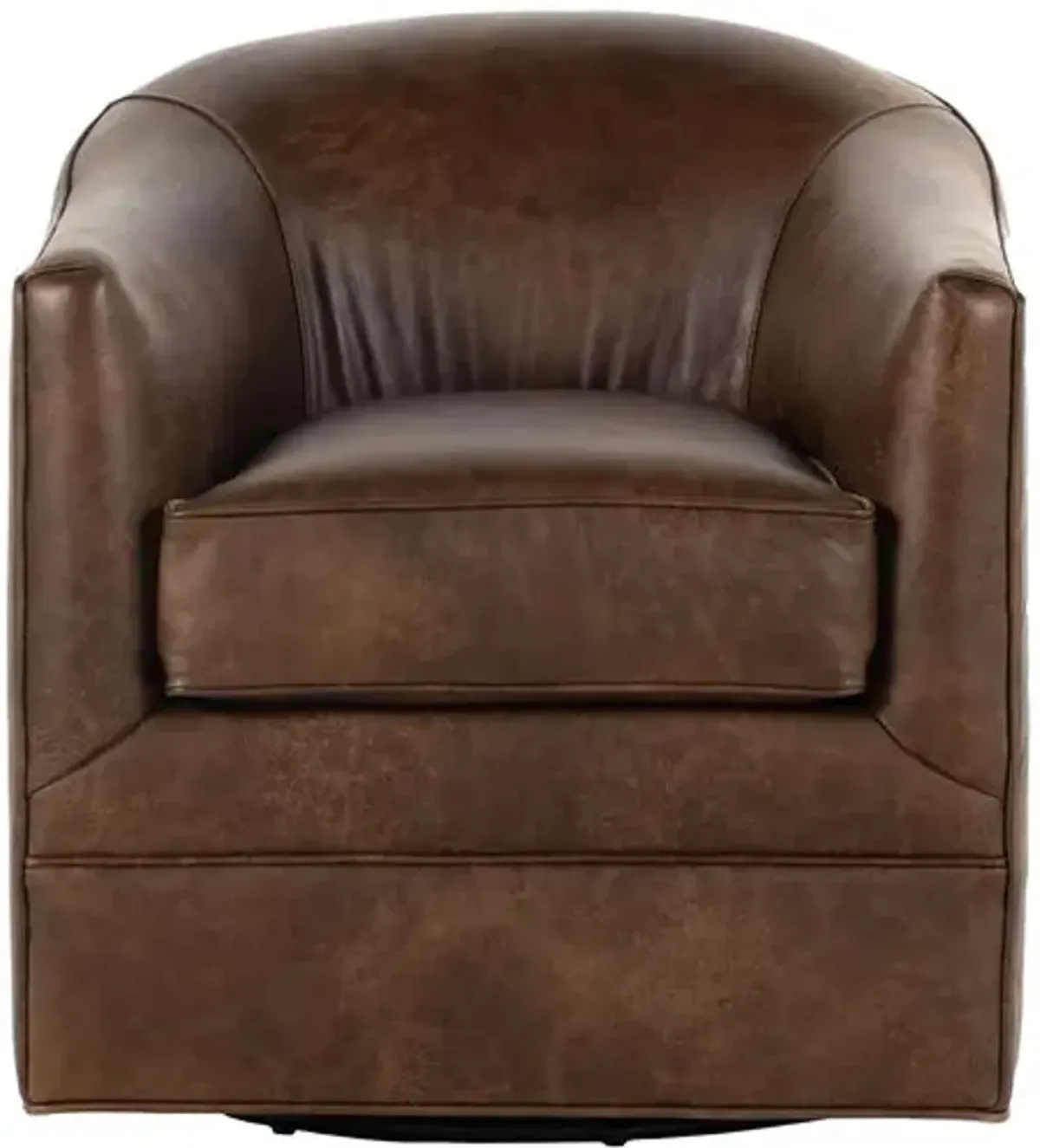 Elaine Swivel Chair - Cigar Leather