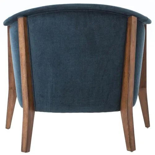 Nina Accent Chair - Plush Azure Performance - Blue, Comfortable, Durable