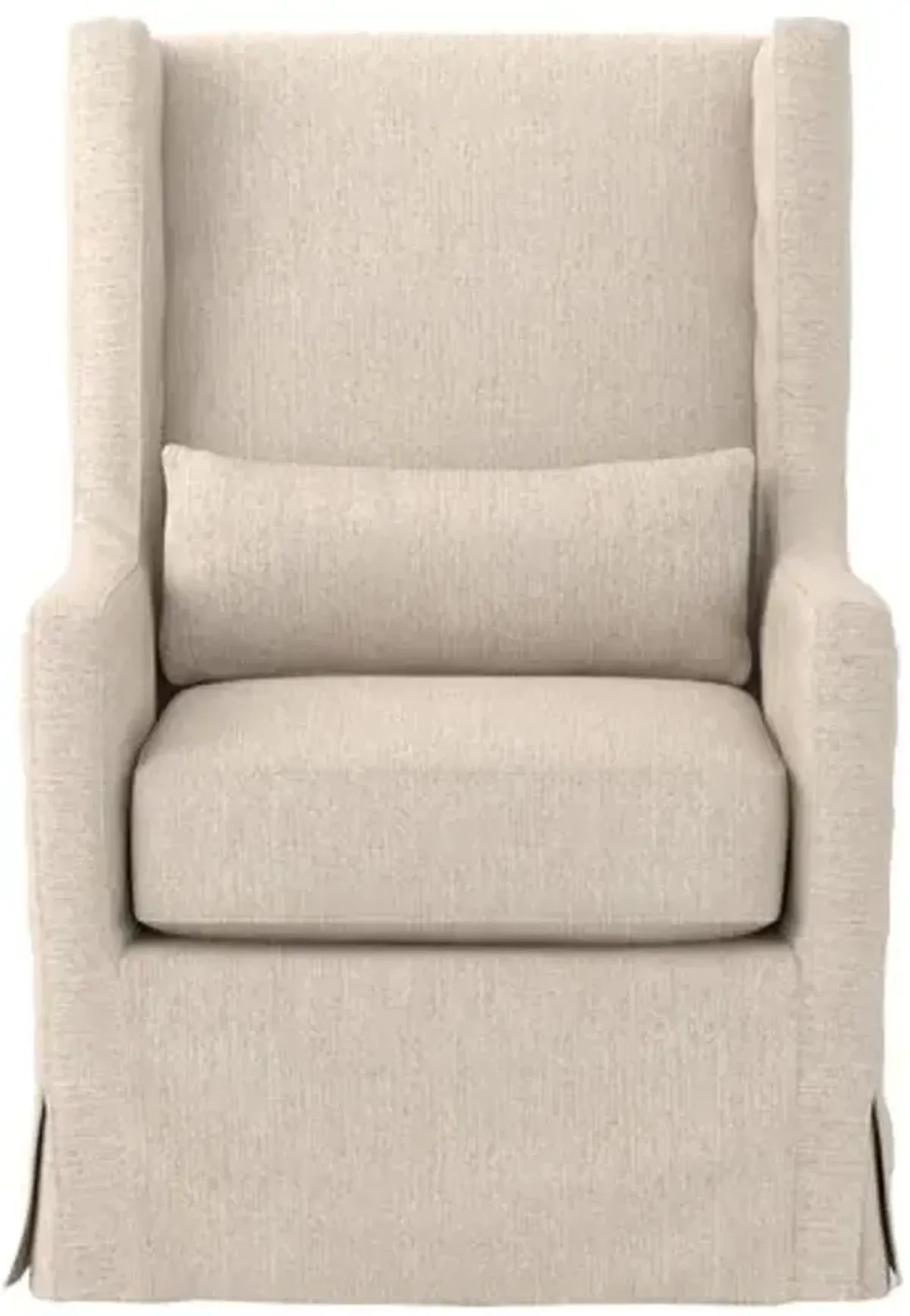 Dorinda Swivel Wingback Chair - Jette Linen - Ivory - 360 Degree Swivel - Comfortable, Stylish