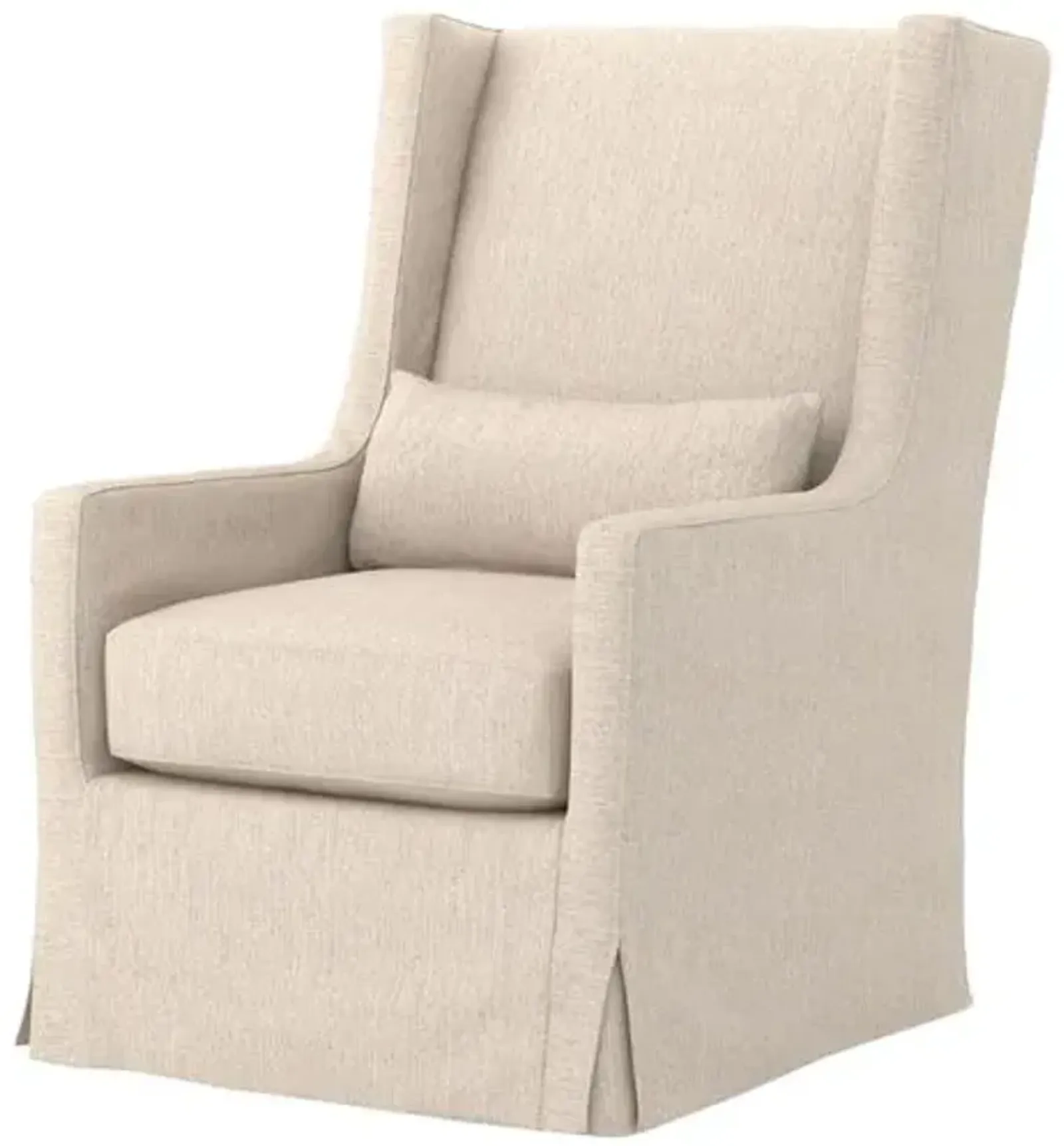 Dorinda Swivel Wingback Chair - Jette Linen - Ivory - 360 Degree Swivel - Comfortable, Stylish