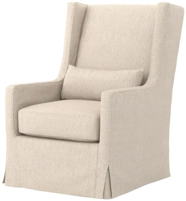 Dorinda Swivel Wingback Chair, Jette Linen