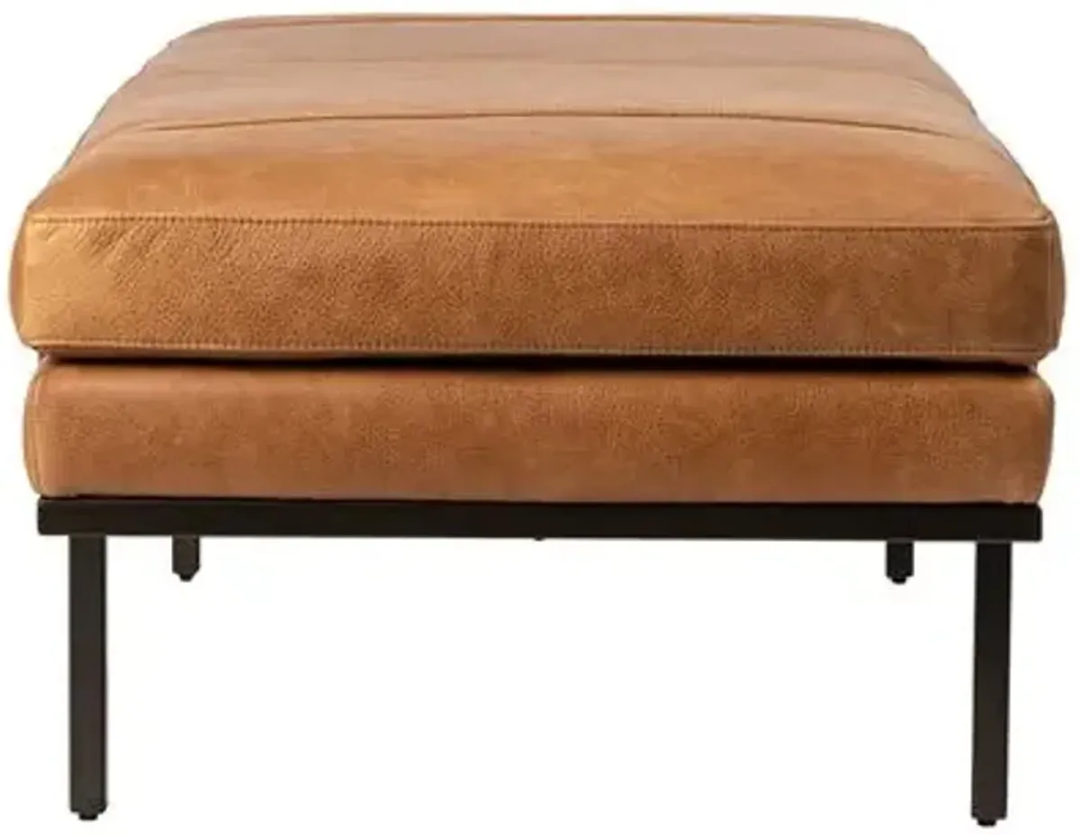 Tobin Leather Accent Bench - Palermo Cognac - Brown