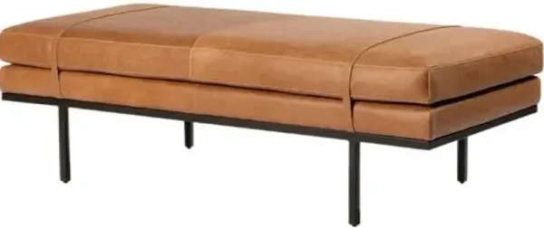 Tobin Leather Accent Bench - Palermo Cognac - Brown
