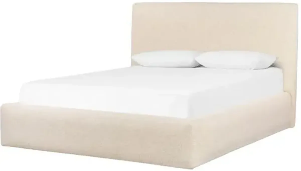 Maverick Upholstered Performance Boucle Bed - Ivory