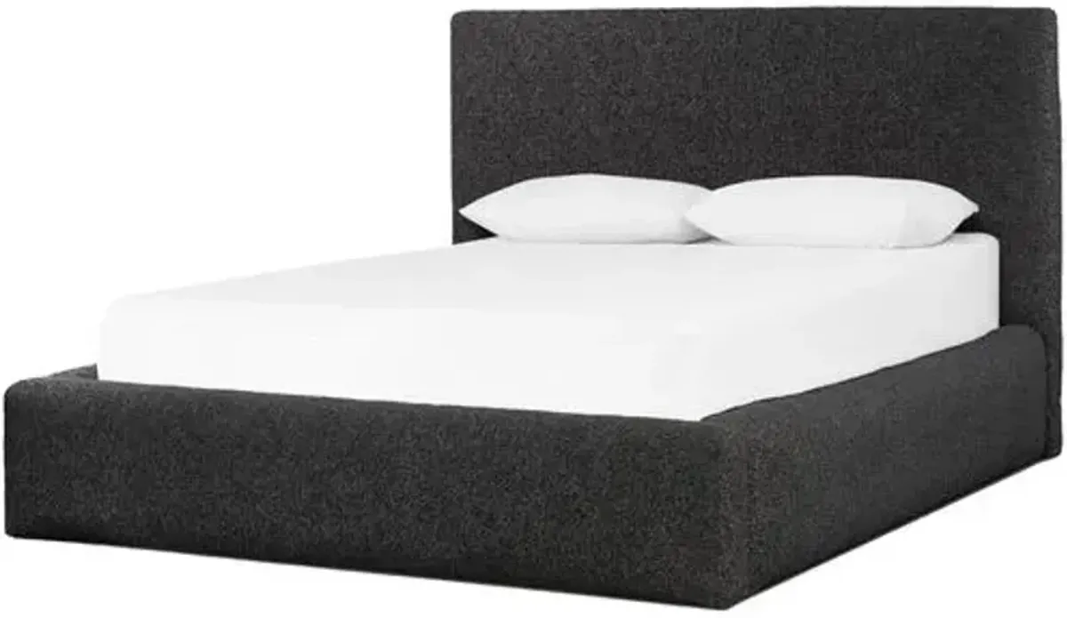 Maverick Upholstered Performance Boucle Bed - Black