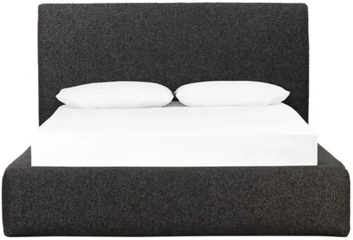 Maverick Upholstered Performance Boucle Bed - Black