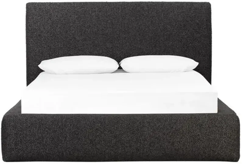 Maverick Upholstered Performance Boucle Bed - Black