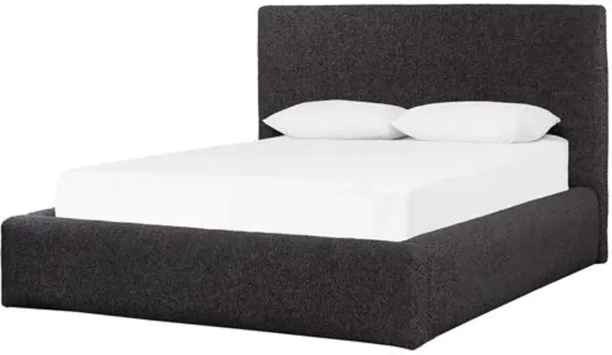 Maverick Upholstered Performance Boucle Bed - Black