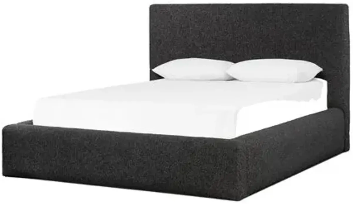 Maverick Upholstered Performance Boucle Bed - Black