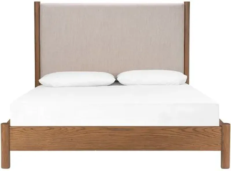 Everette Bed - Amber Oak/Natural - Brown