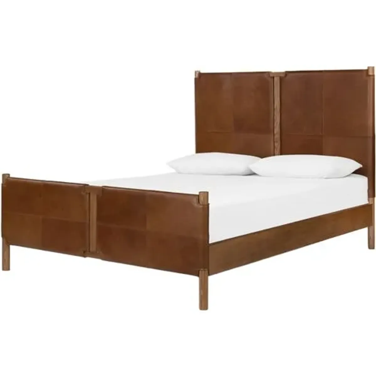 Ralph Leather Panel Bed - Heirloom Sienna - Brown