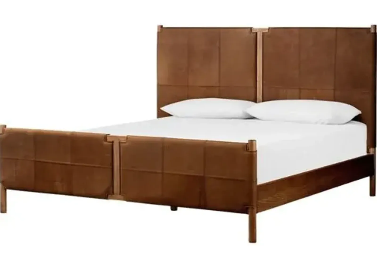 Ralph Leather Panel Bed - Heirloom Sienna - Brown