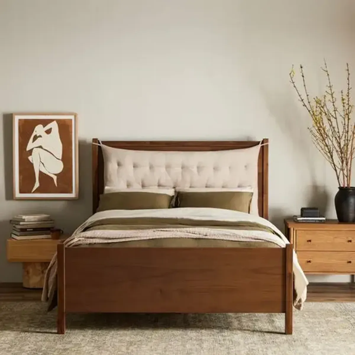 Sandra Tufted Cushion Bed - Sand/Saddle Tan - Brown