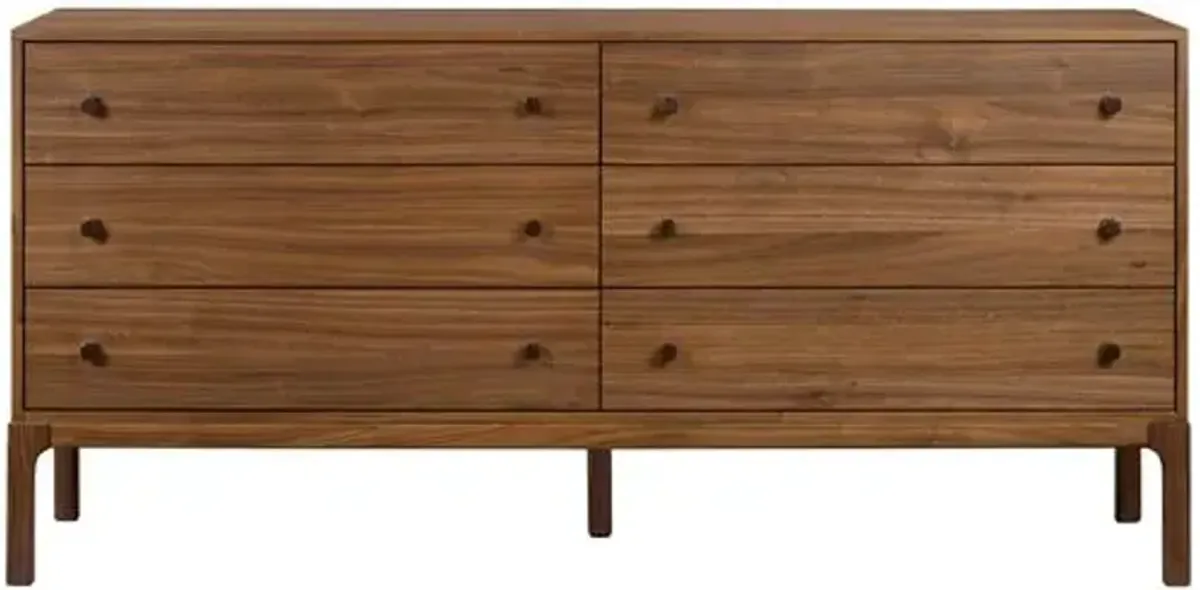 Davidson 6-Drawer Dresser - Walnut - Brown