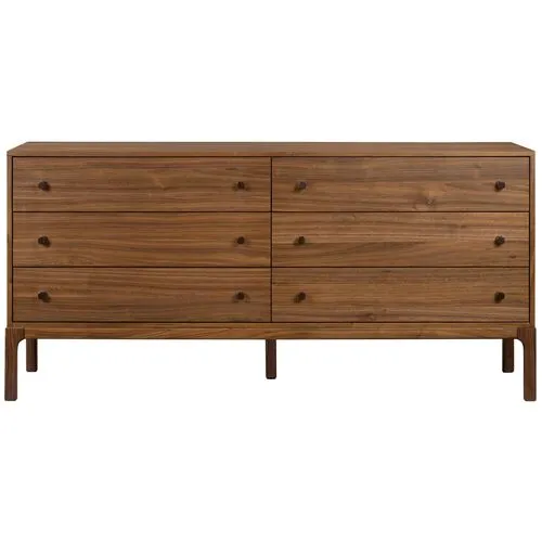 Davidson 6-Drawer Dresser - Walnut - Brown