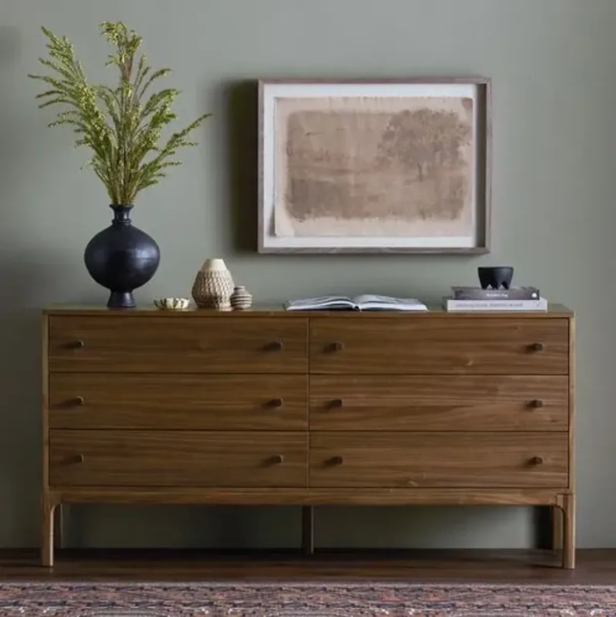 Davidson 6-Drawer Dresser - Walnut - Brown