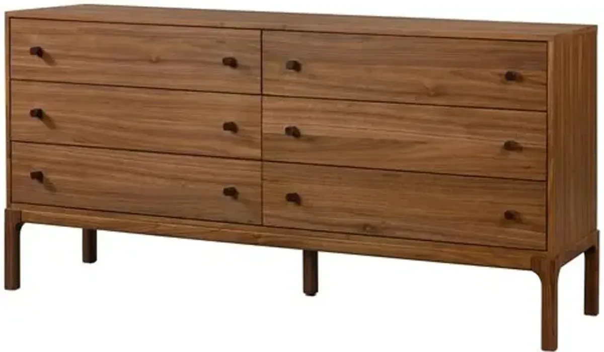 Norris 6-Drawer Dresser - Walnut - Brown