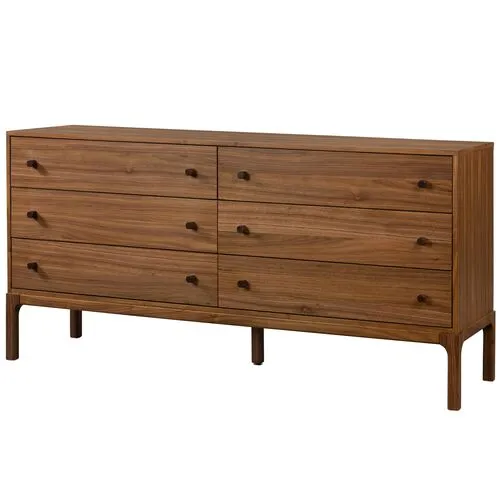 Davidson 6-Drawer Dresser - Walnut - Brown