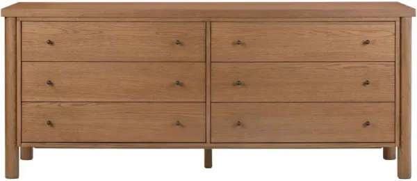 Everette 6-Drawer Dresser, Amber Oak