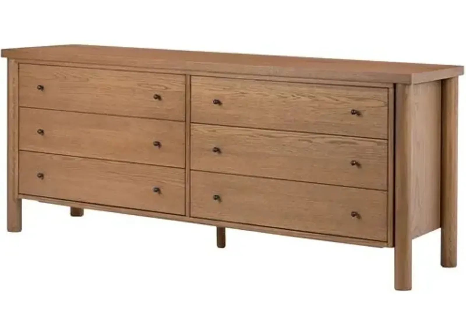 Everette 6-Drawer Dresser - Amber Oak - Brown