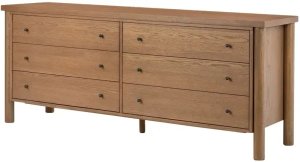 Everette 6-Drawer Dresser, Amber Oak