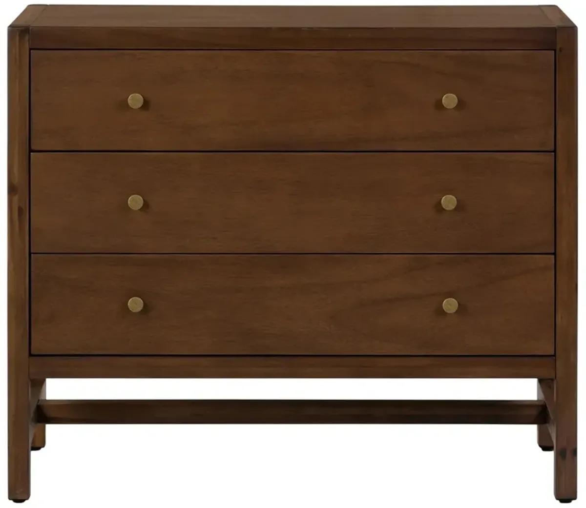 Sandra 3-Drawer Nightstand, Saddle Tan