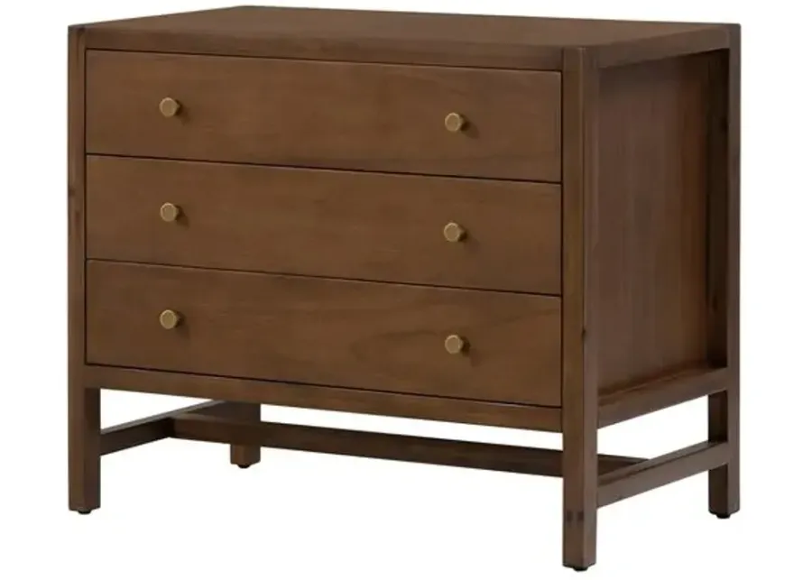 Brighton 3-Drawer Nightstand - Saddle Tan