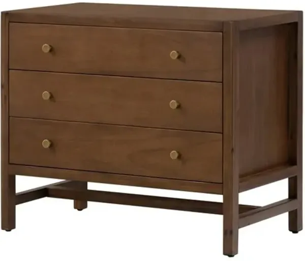 Sandra 3-Drawer Nightstand - Saddle Tan