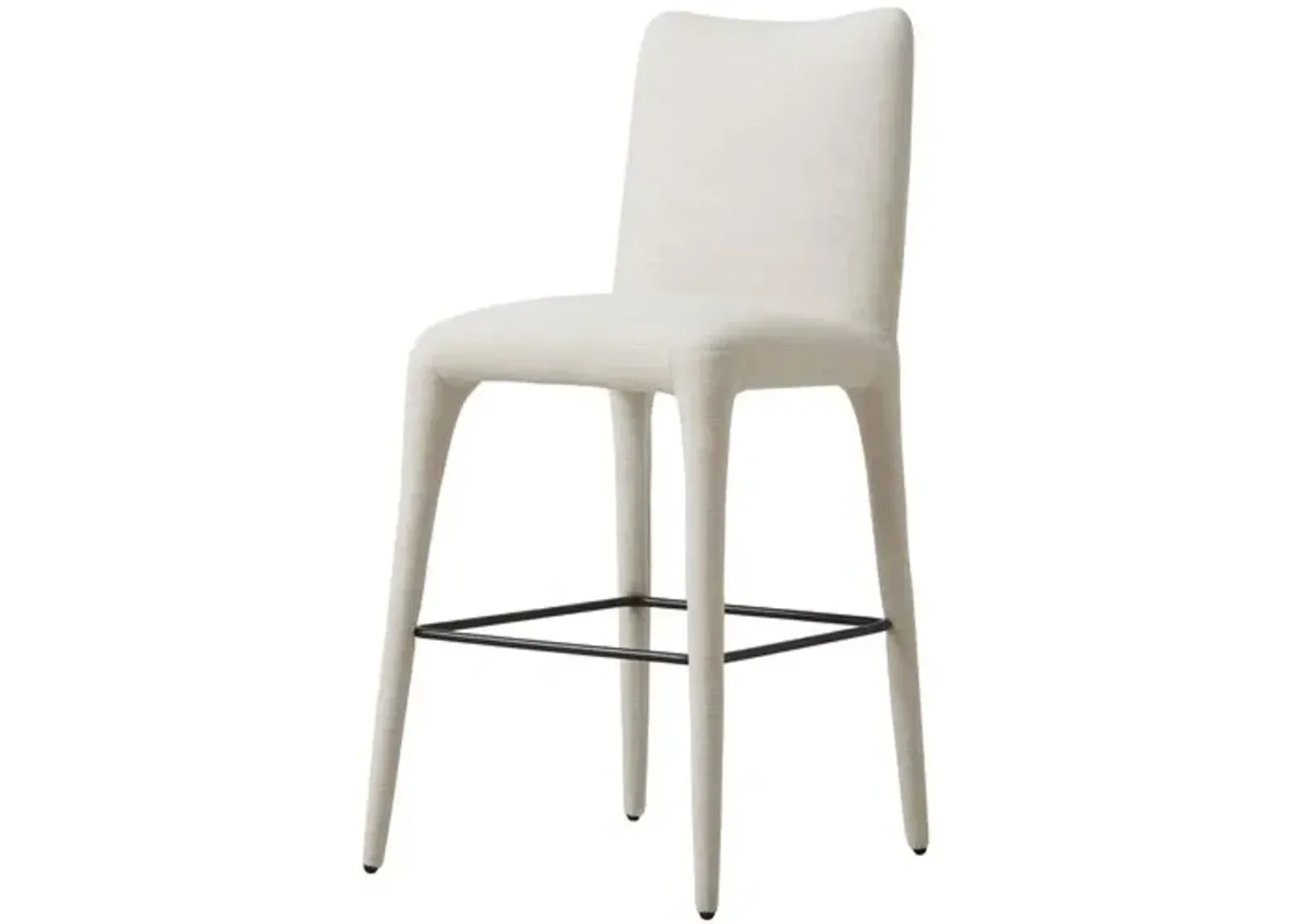 Finn Linen Barstool - Natural - Ivory