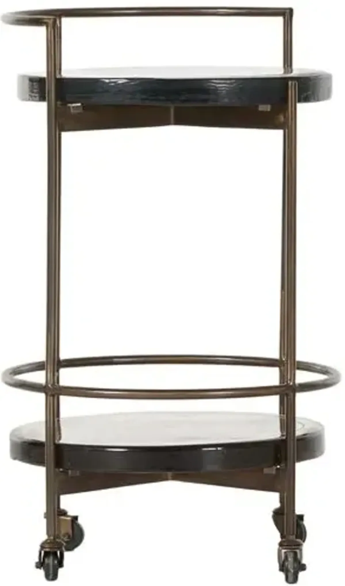 Kyla Bar Cart - Smoked Brown Cast Class/Brass