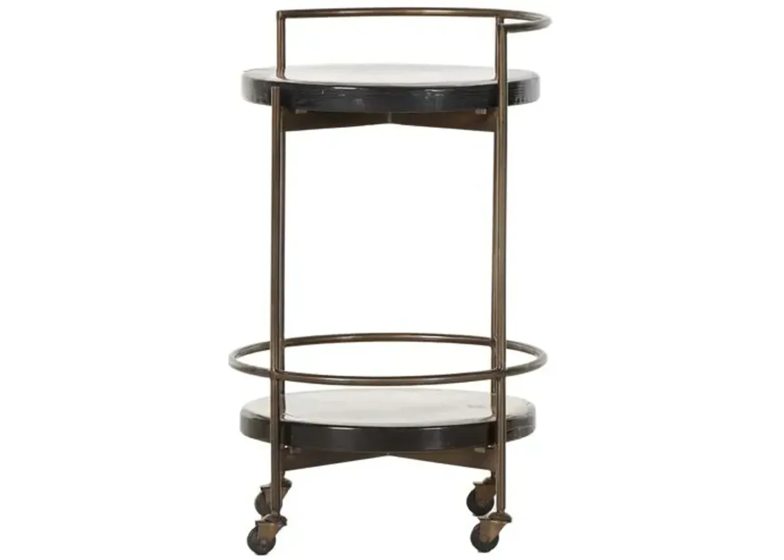 Kyla Bar Cart - Smoked Brown Cast Class/Brass