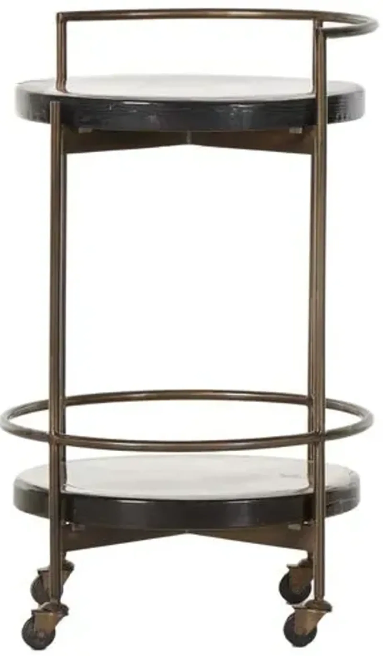 Kyla Bar Cart - Smoked Brown Cast Class/Brass