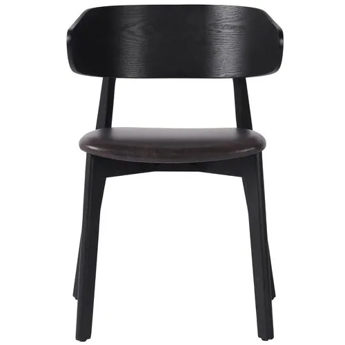 Ivy Dining Chair - Black Veneer/Black Leather