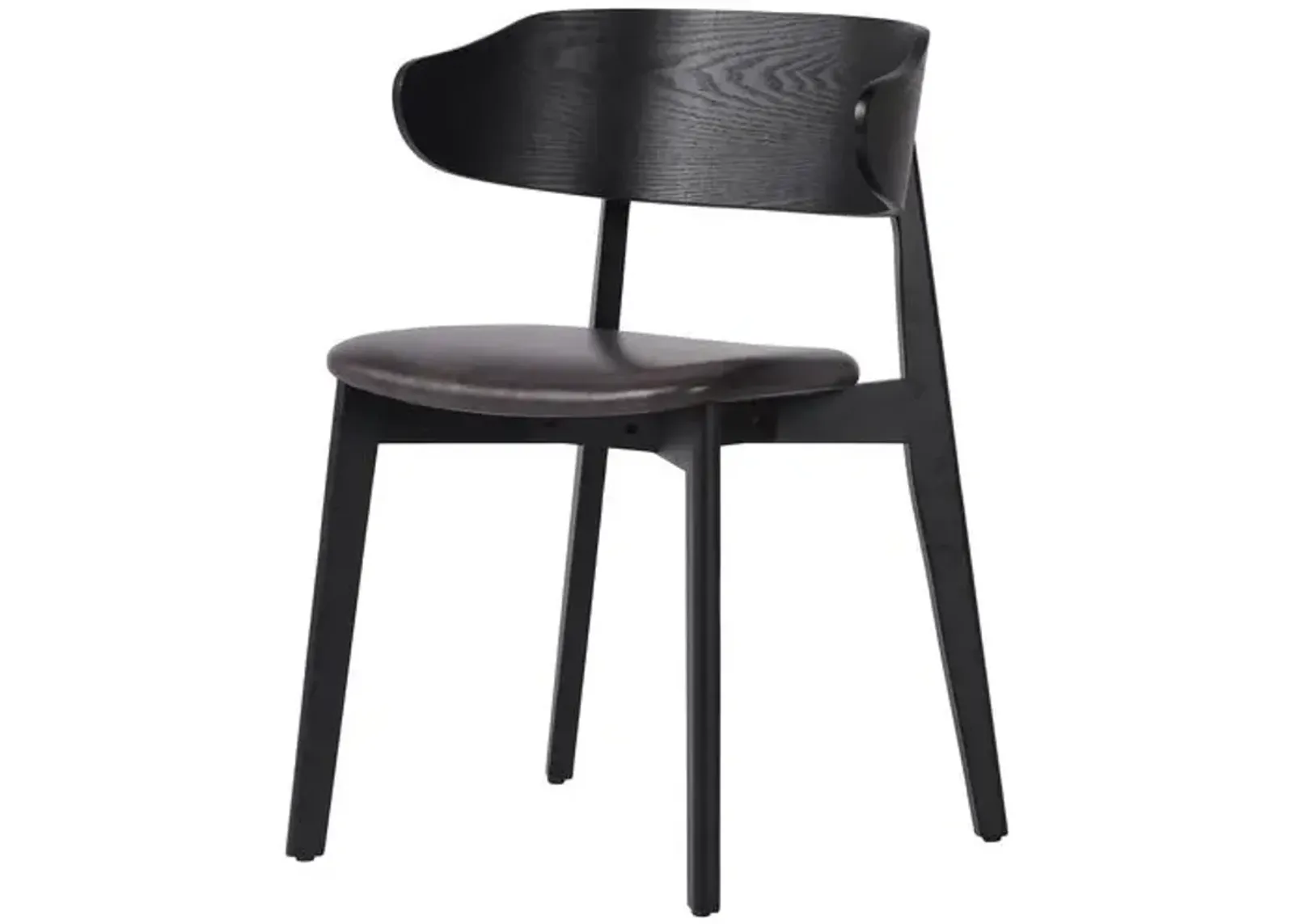 Ivy Dining Chair - Black Veneer/Black Leather