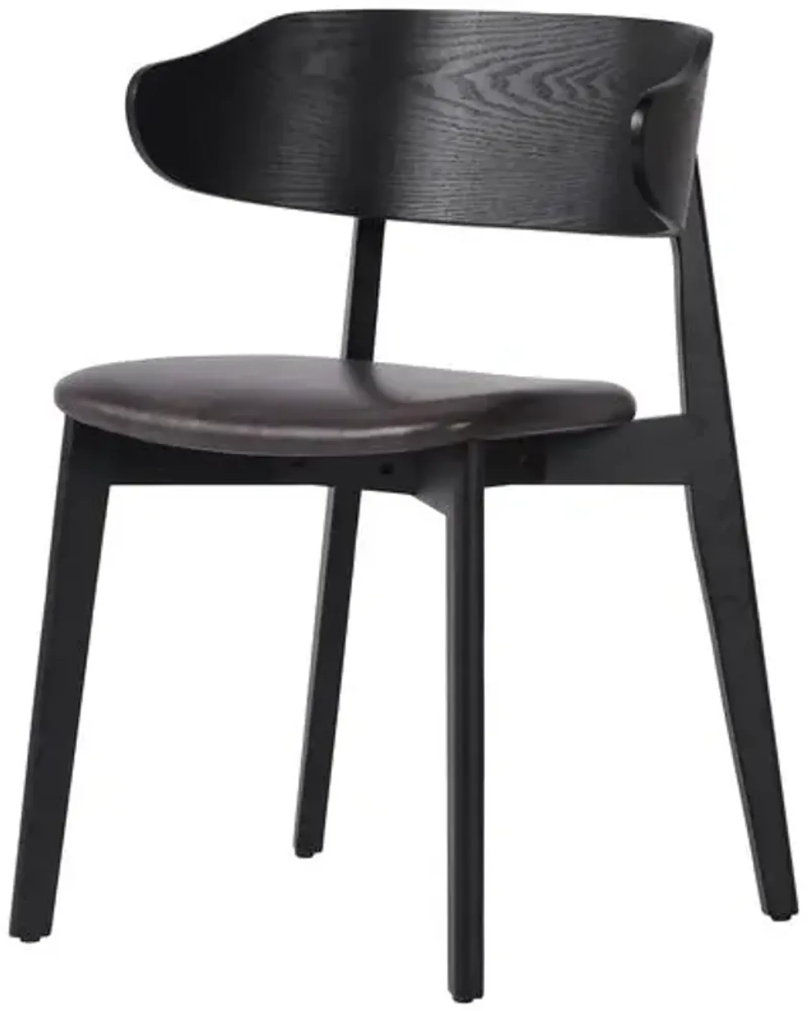 Ivy Dining Chair - Black Veneer/Black Leather