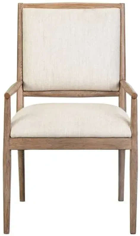 Verona Dining Armchair - Weathered Oak/Natural - Ivory