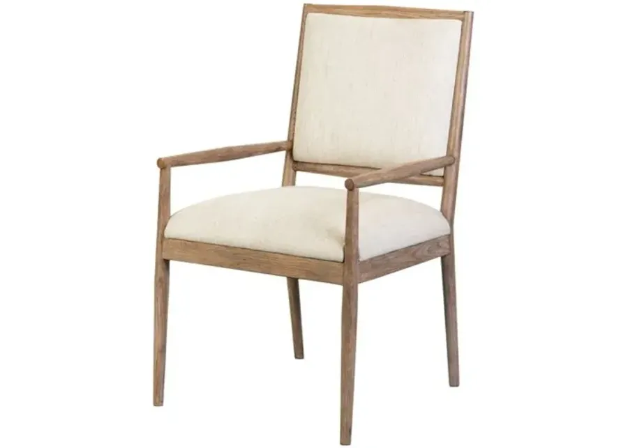 Verona Dining Armchair - Weathered Oak/Natural - Ivory