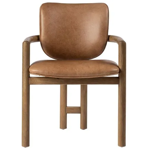 Zoey Dining Chair - Saddle Leather - Brown