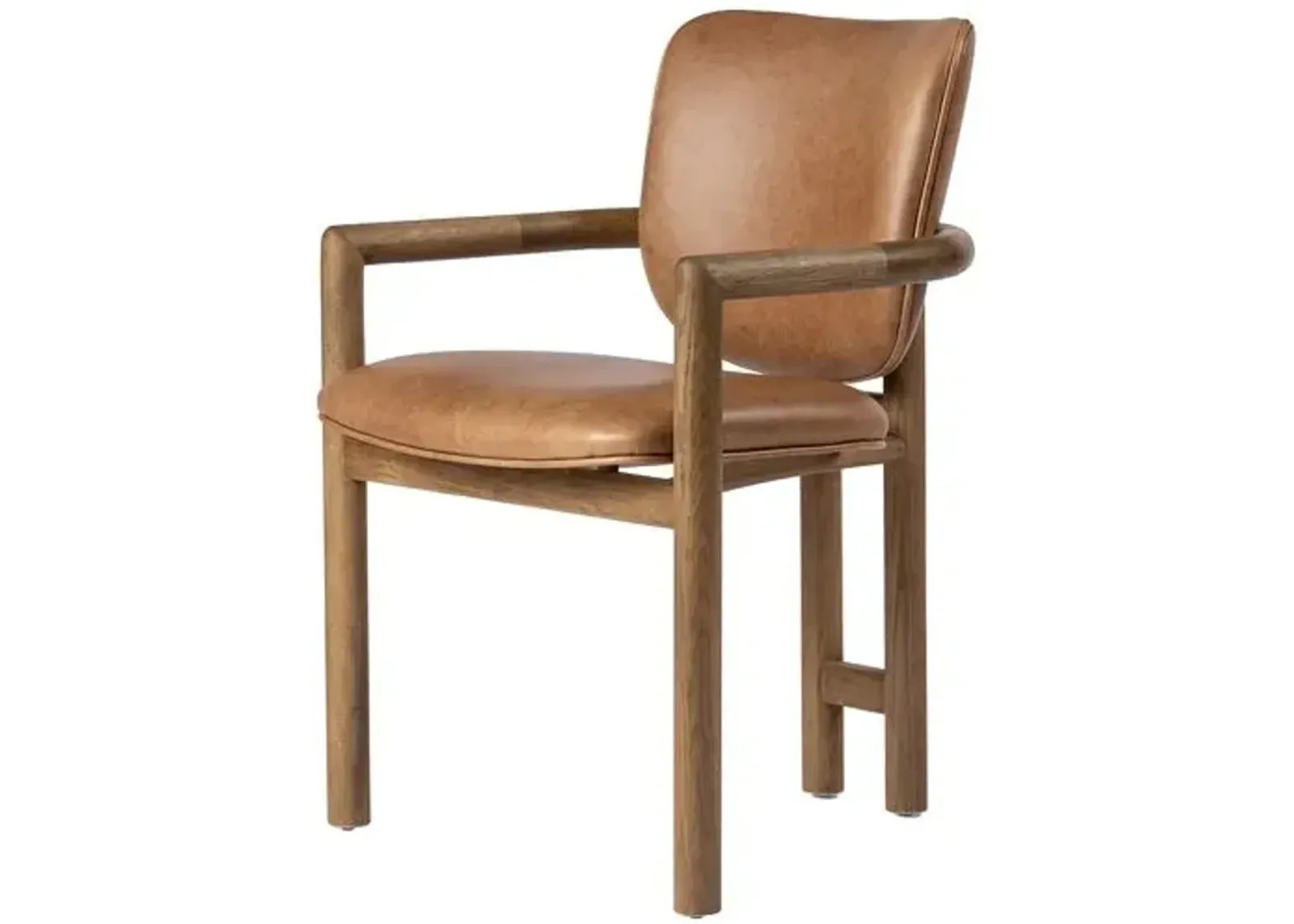 Zoey Dining Chair - Saddle Leather - Brown